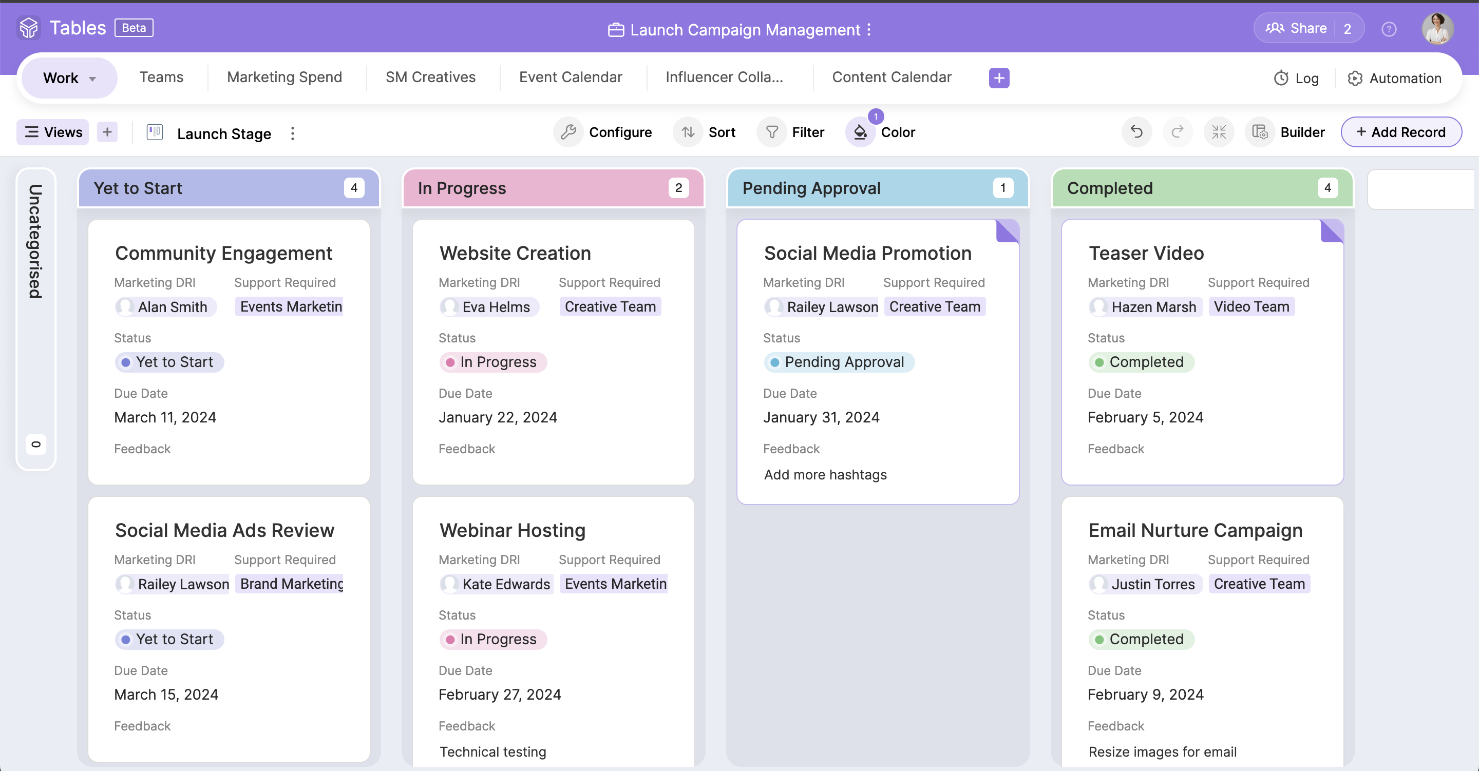 Zoho Tables screenshot & Video