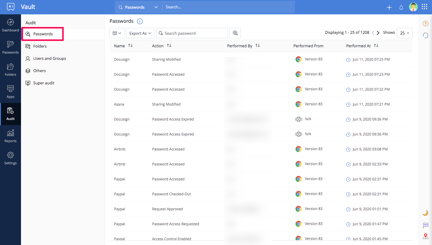 Zoho Vault Screenshot