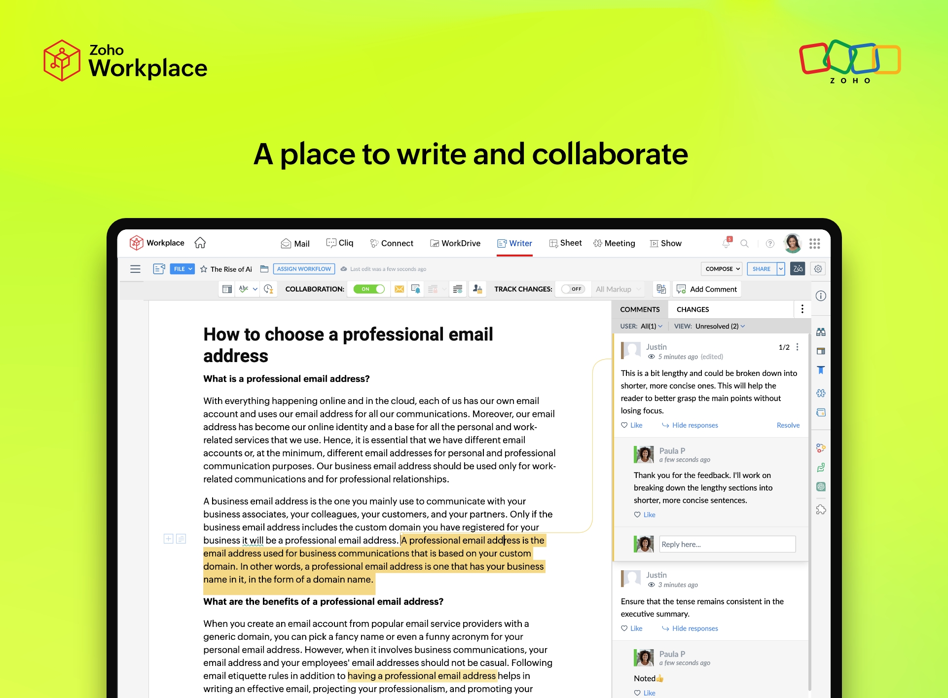 Zoho Workplace Screenshot