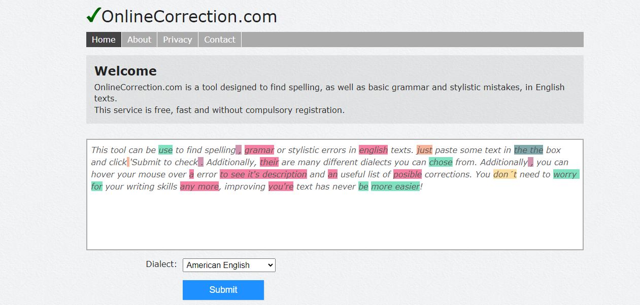 Online Correction