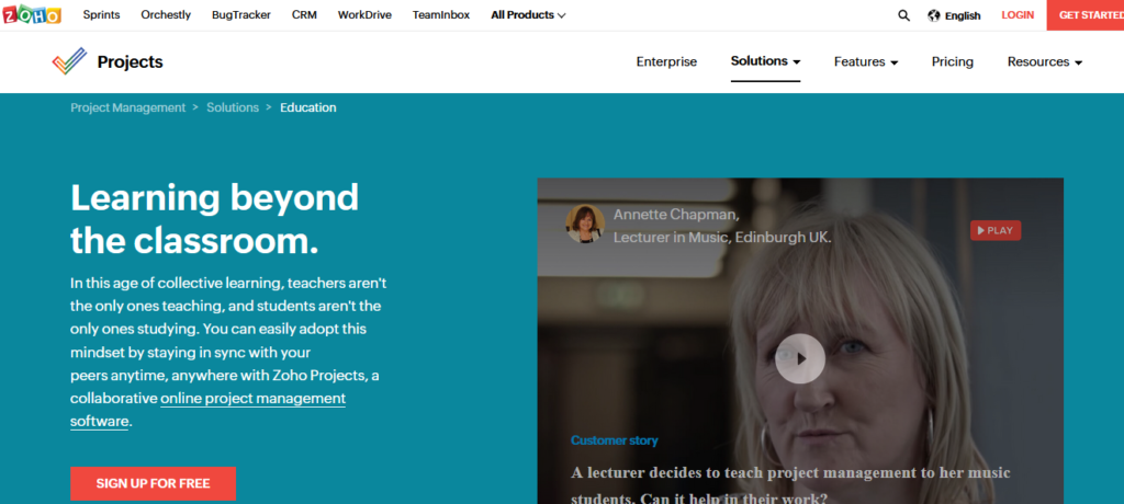Zoho-education-project-mangement-software