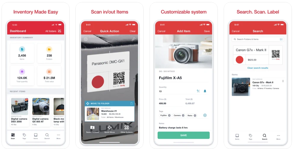 Sortly Inventory Management App