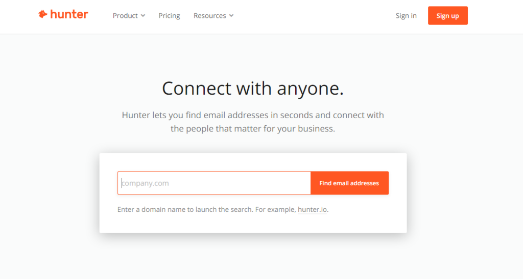 Hunter Email Finders Tool