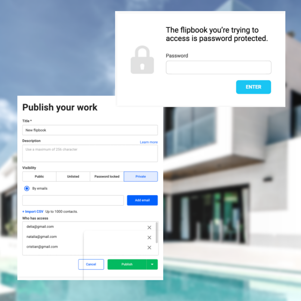 secure and privacy options for flipbooks in Flipsnack