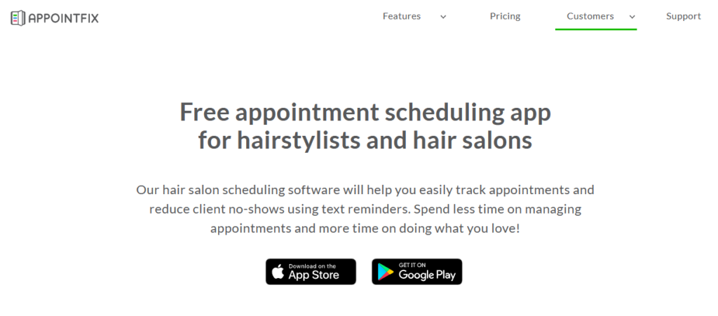 Appointfix free salon software