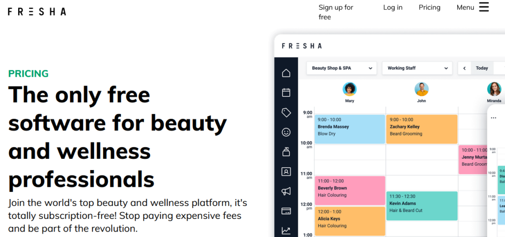 Fresha free salon software
