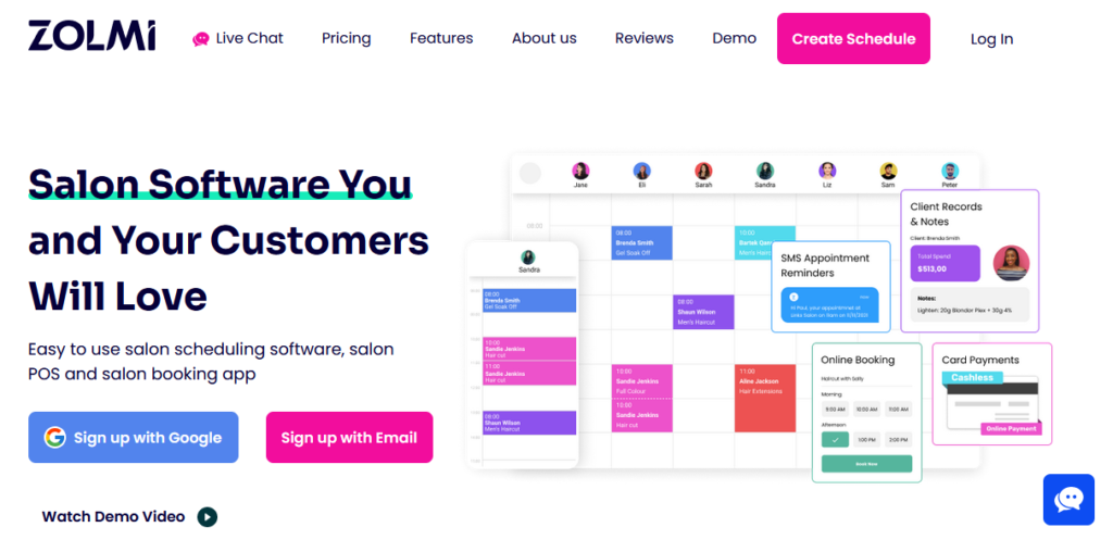 Zolmi free salon software