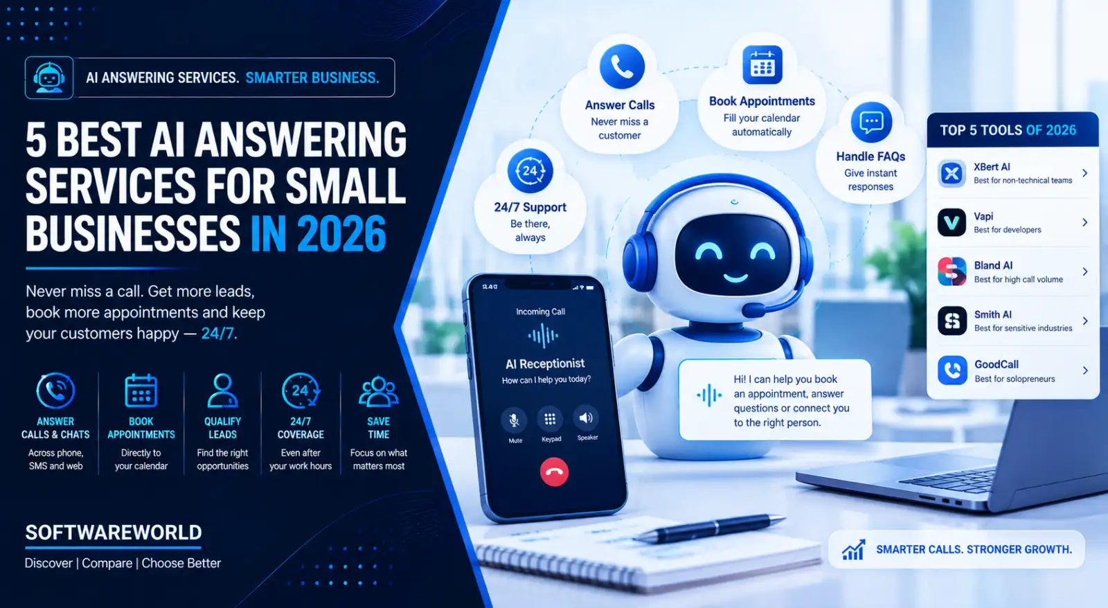 5 Best AI Answering Services for Small Businesses in 2026