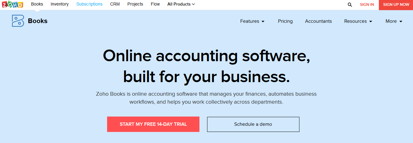 Zoho Books accounting software