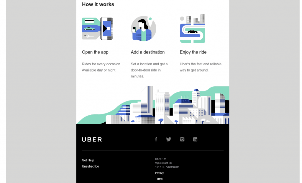 Uber welcome email