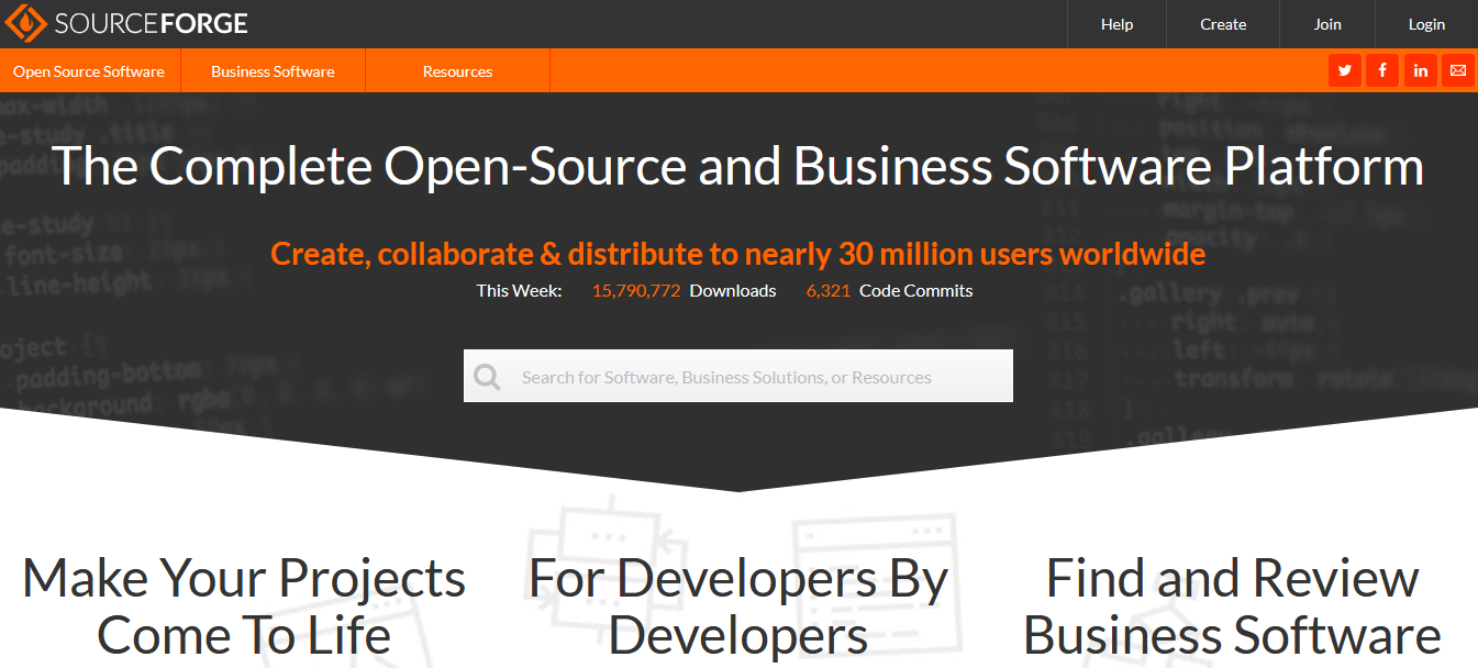 SourceForge reivews site 