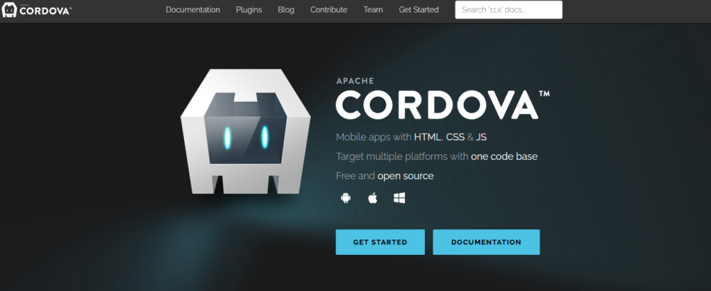Apache Cordova mobile app development platform