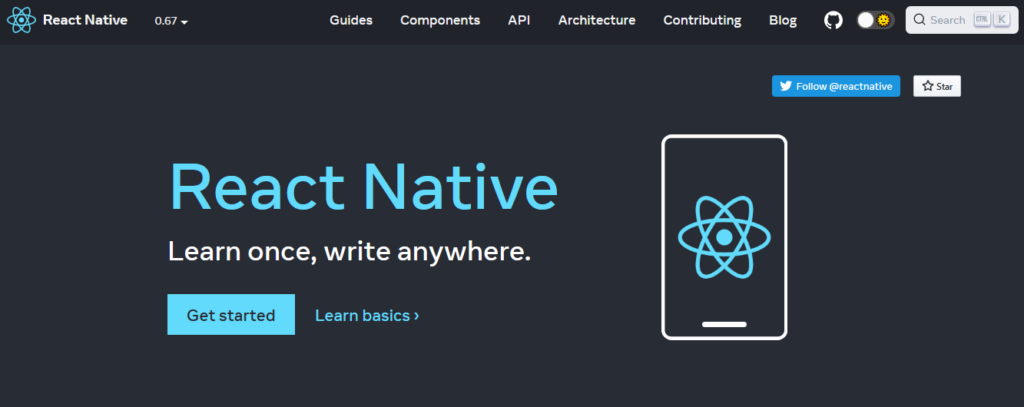 Reactive Native mobile app development platform