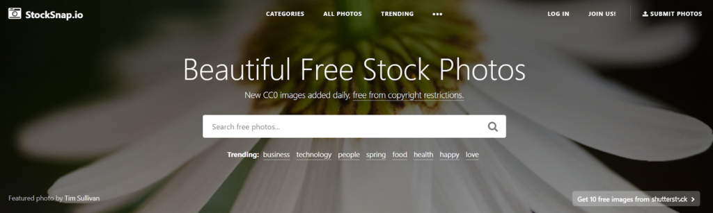 StockSnap.io Stock Photo Sites