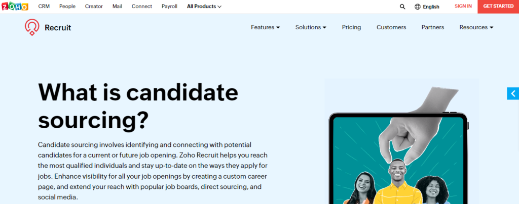 Zoho Recruit-best-candidate-sourcing-software