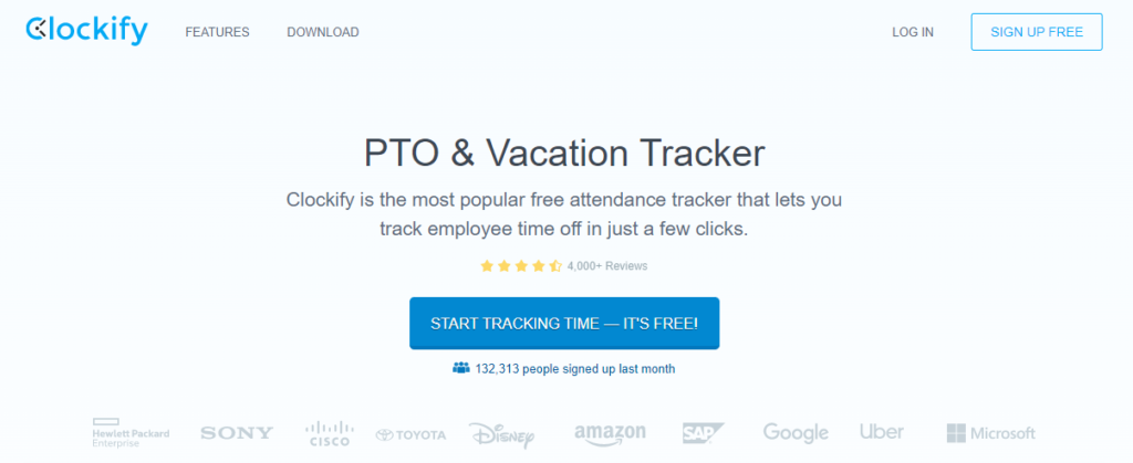 Clockify-best-pto-tracking-software
