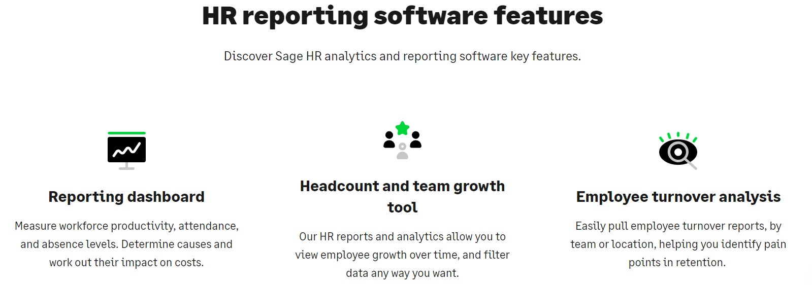 HR Reporting Software Features